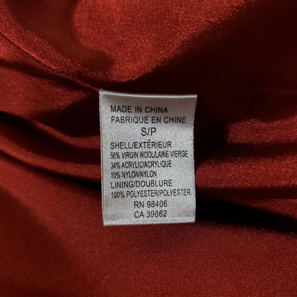 Theory Orange Tweed Button Up Sonoa Wool Coat - Picture 9 of 9